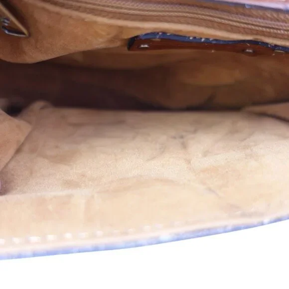 LN Patricia Nash Veneto Leather Crossbody Bag Mini Brown Heritage Collection - Picture 7 of 14